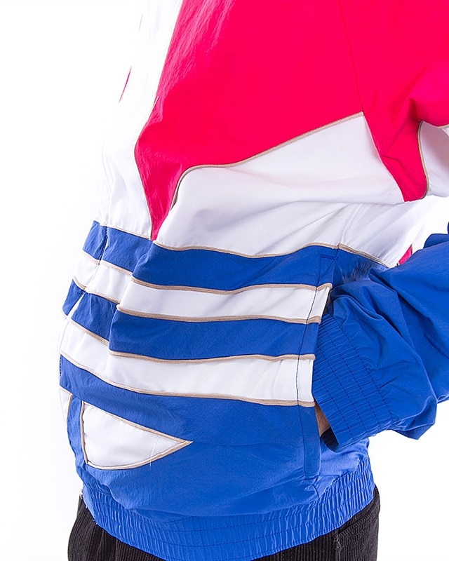 Big trefoil outline woven colorblock track jacket outlet