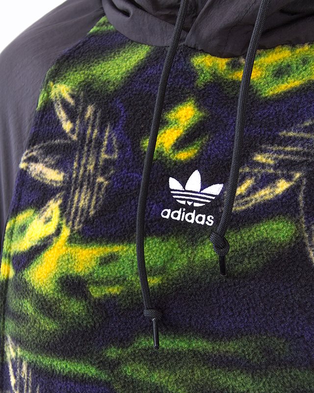 adidas Originals Big Trefoil Polarfleece Print Mix Hoody GE0827 Flerfarg Klader Footish