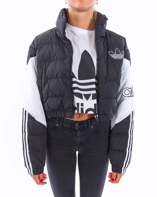 adidas originals cropped puffer jacket in black