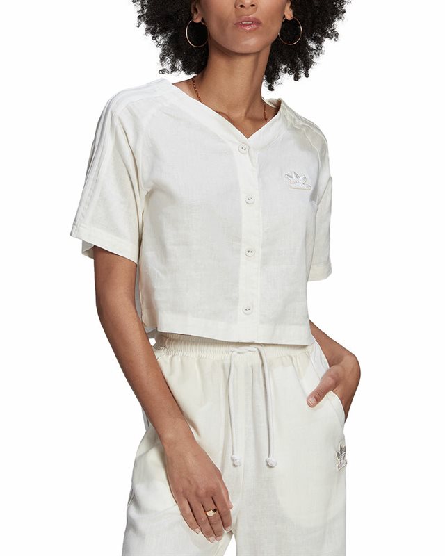 adidas Originals Linen Cropped Baseball T-Shirt (HB9538)