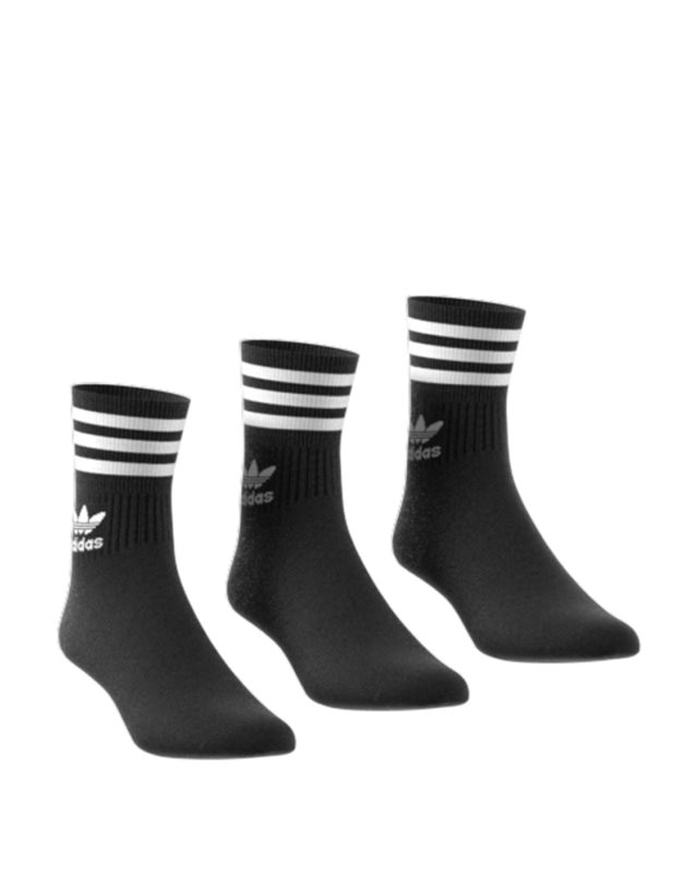 adidas Originals Mid-Cut Crew Socks 3 Pairs | GD3576 | Black | Clothes |  Footish