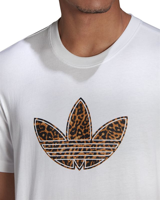 adidas Originals Sprt Trefoil With Animal Print T-Shirt | H06730 | White |  Clothes | Footish