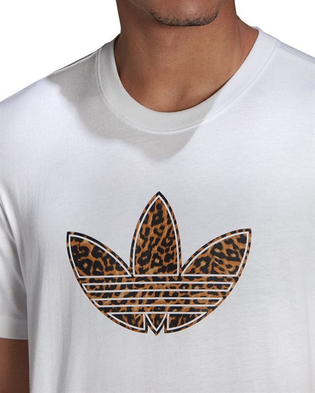 adidas Originals Sprt Trefoil With Animal Print T-Shirt | H06730 | White | Clothes | Footish adidas Originals Sprt Trefoil With Animal Print T-Shirt | H06730 | White | Clothes | Footish