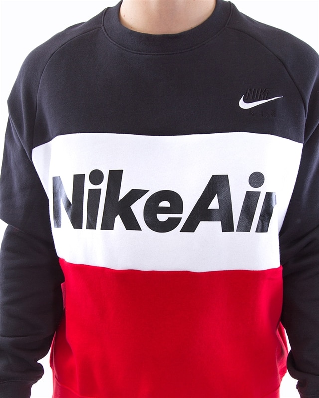 nike air crewneck sweatshirt white black red