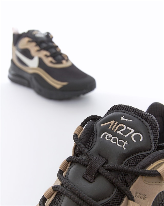 Nike Air Max 270 React Black/Light Bone-Metallic Gold - CV1632-001