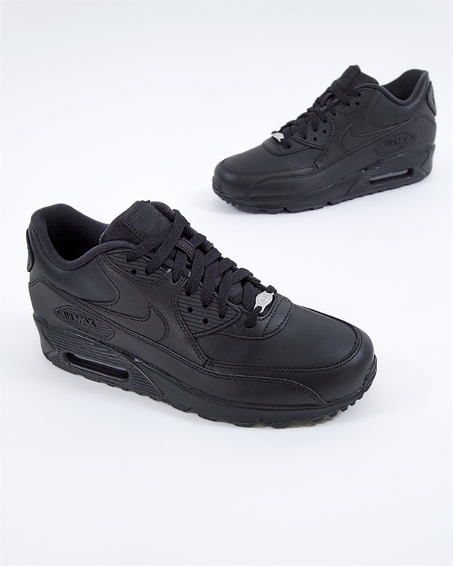 Nike Air Max 90 Leather 302519 001 Black Sneakers Shoes