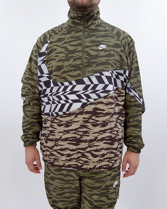 nike swoosh woven half zip jacket