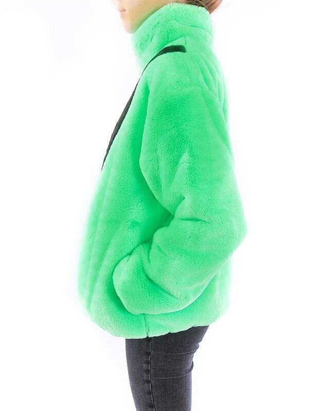 nike green faux fur jacket