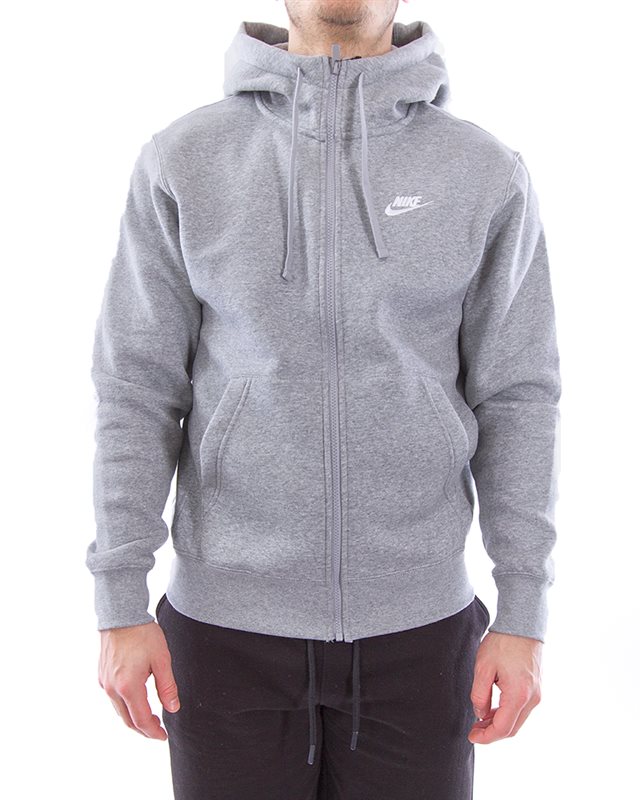 Nike Sportswear Club Fleece Full Zip Hoodie BV2645 063 Gray Clothes Footish