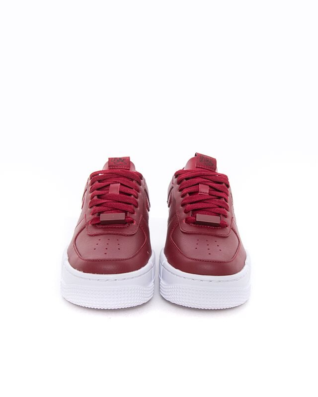 white & burgundy air force 1 pixel trainers