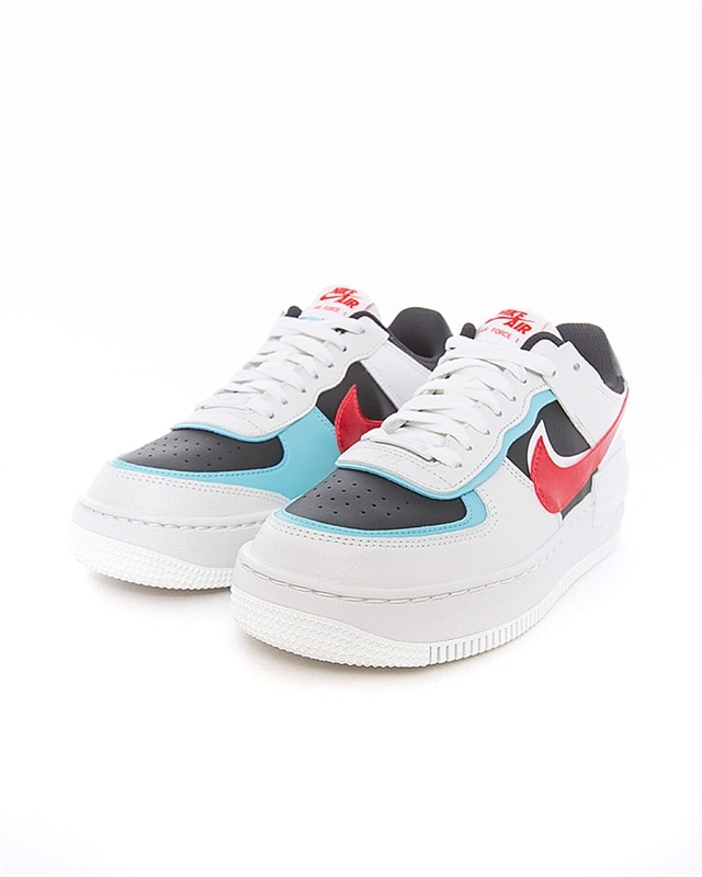 nike air force 1 shadow bleached aqua chile red