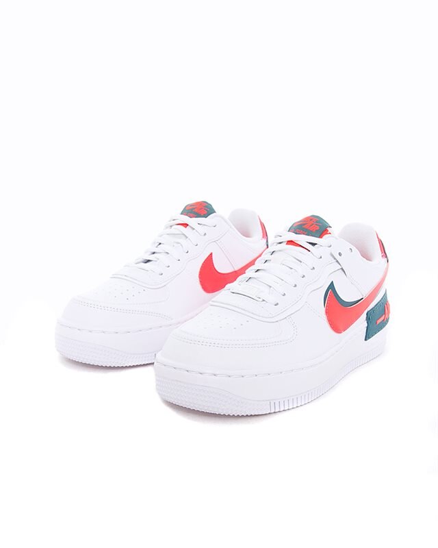 nike air force 1 shadow white dark teal solar red