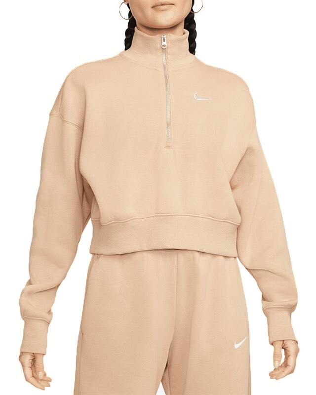 Nike Wmns Sportswear Phoenix Fleece Oversized 1/2-Zip Crop Sweatshirt (DQ5767-200)