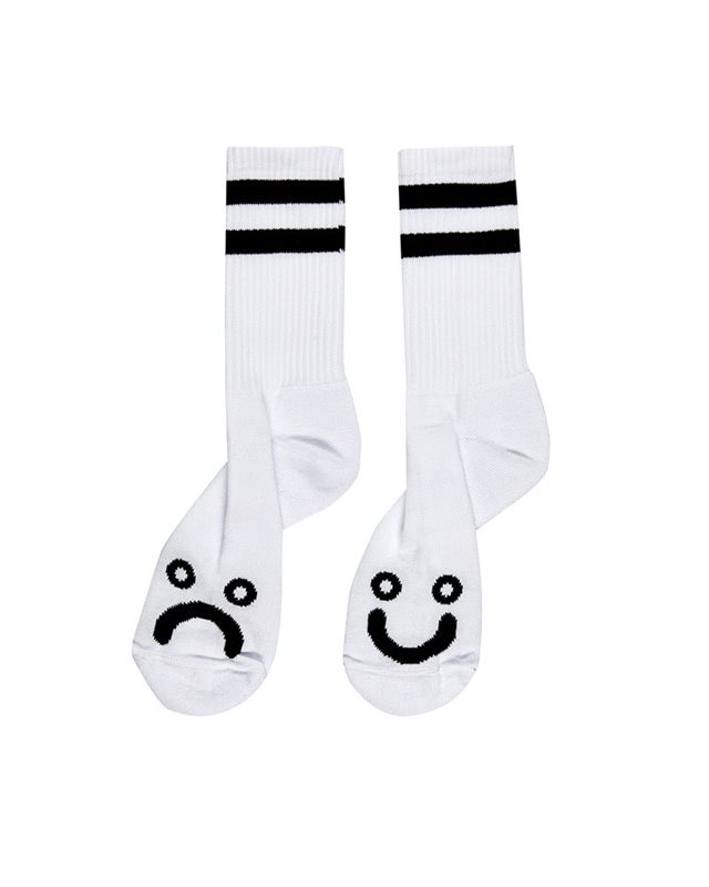 Polar Skate Co Happy Sad Socks (PSC-CO-HAPPYSADSOCKS-WHITE)