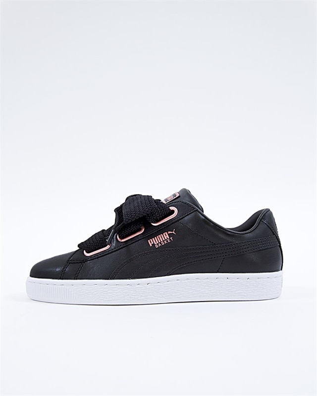 Puma Basket Heart Leather 367817 02 Black Sneakers Skor Footish