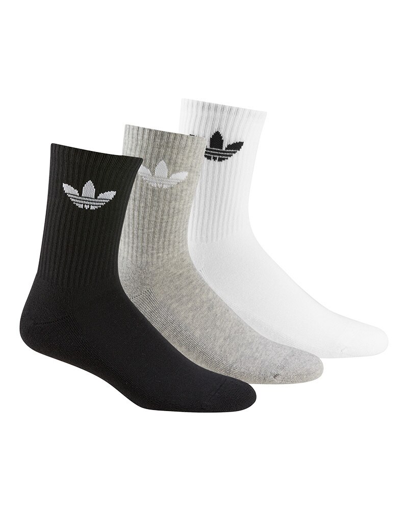 adidas Originals Cushioned Trefoil Mid-Cut Crew Socks 3 Pairs | HC9548 ...