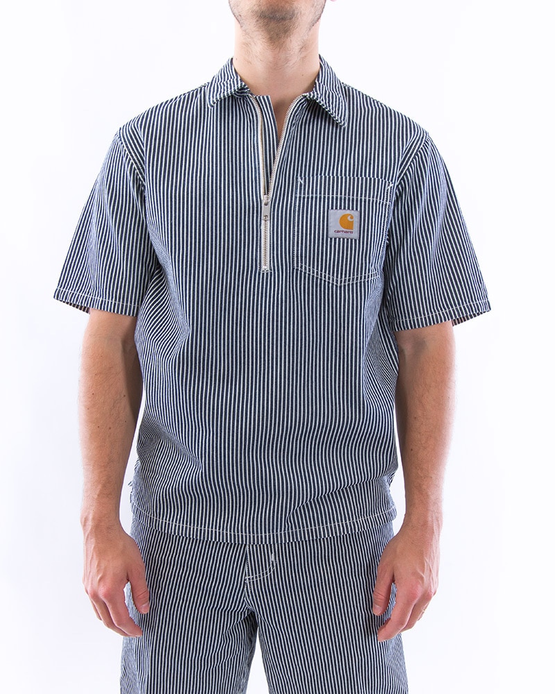 トップス carhartt wip s/s dash shirt Carhartt WIP S/S Dash Shirt | Navy Stripe | I027987-981