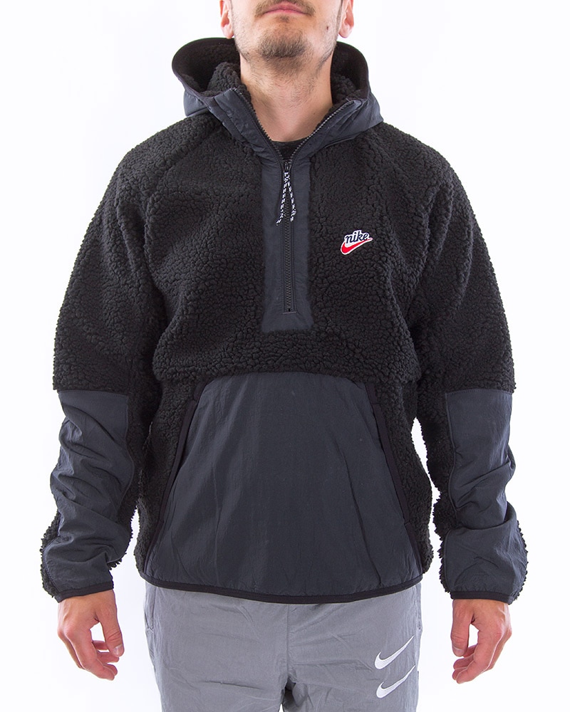 vencimiento Popular Derivación Nike NSW 1/2-Zip Sherpa Fleece Hoodie | BV3766-010 | Black | Kläder |  Footish