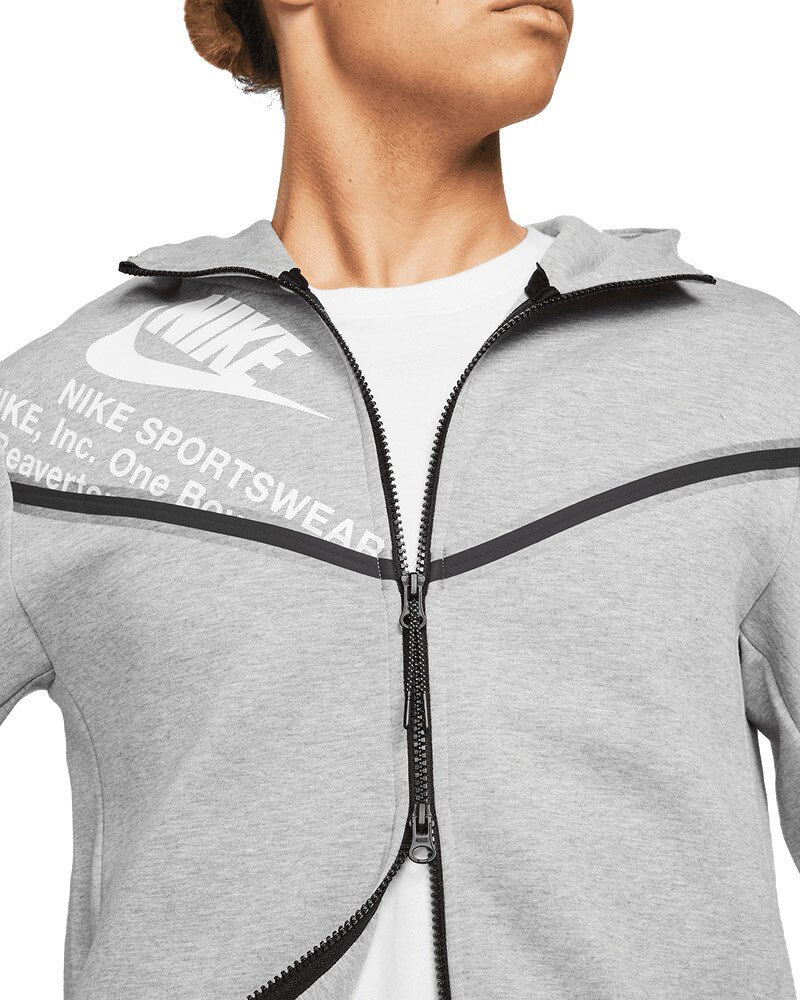 Nike Sportswear Tech Fleece Graphic Full Zip Hoodie DM6474063 Gray