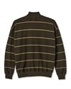 Polar Skate Co Stripe Zip Neck Sweatshirt (PSC-SP22-STRIPESWEAT-BRN)